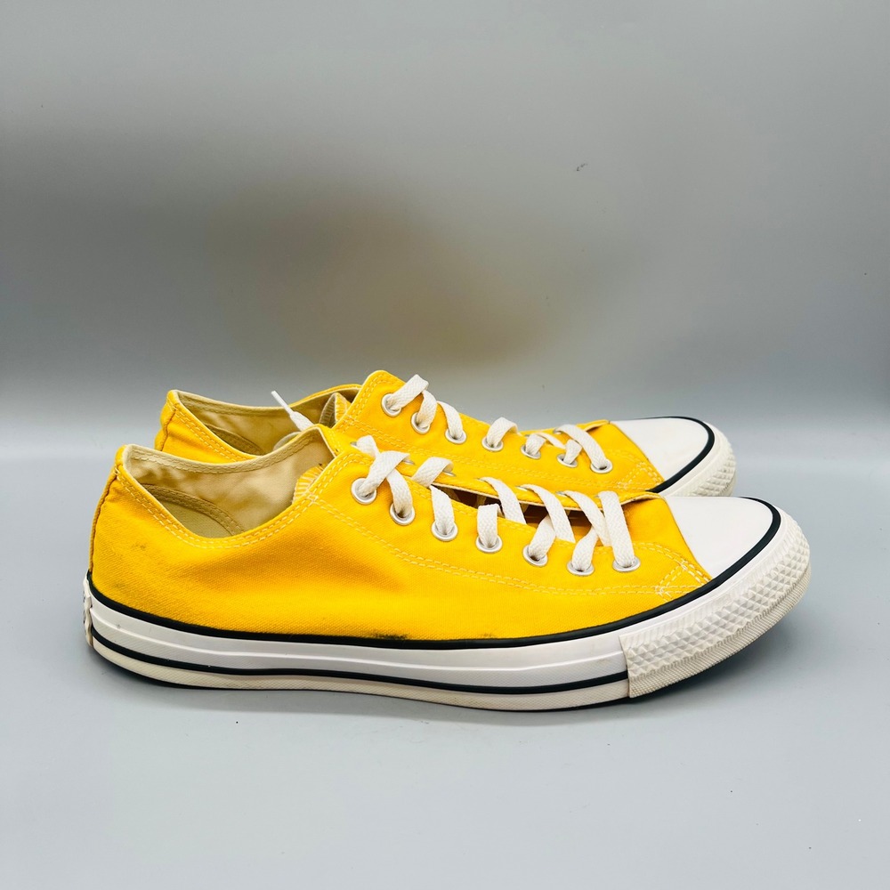 Converse Shoes Mens 11 Yellow Canvas Chuck Taylor All Star Ox Low Top Sneakers